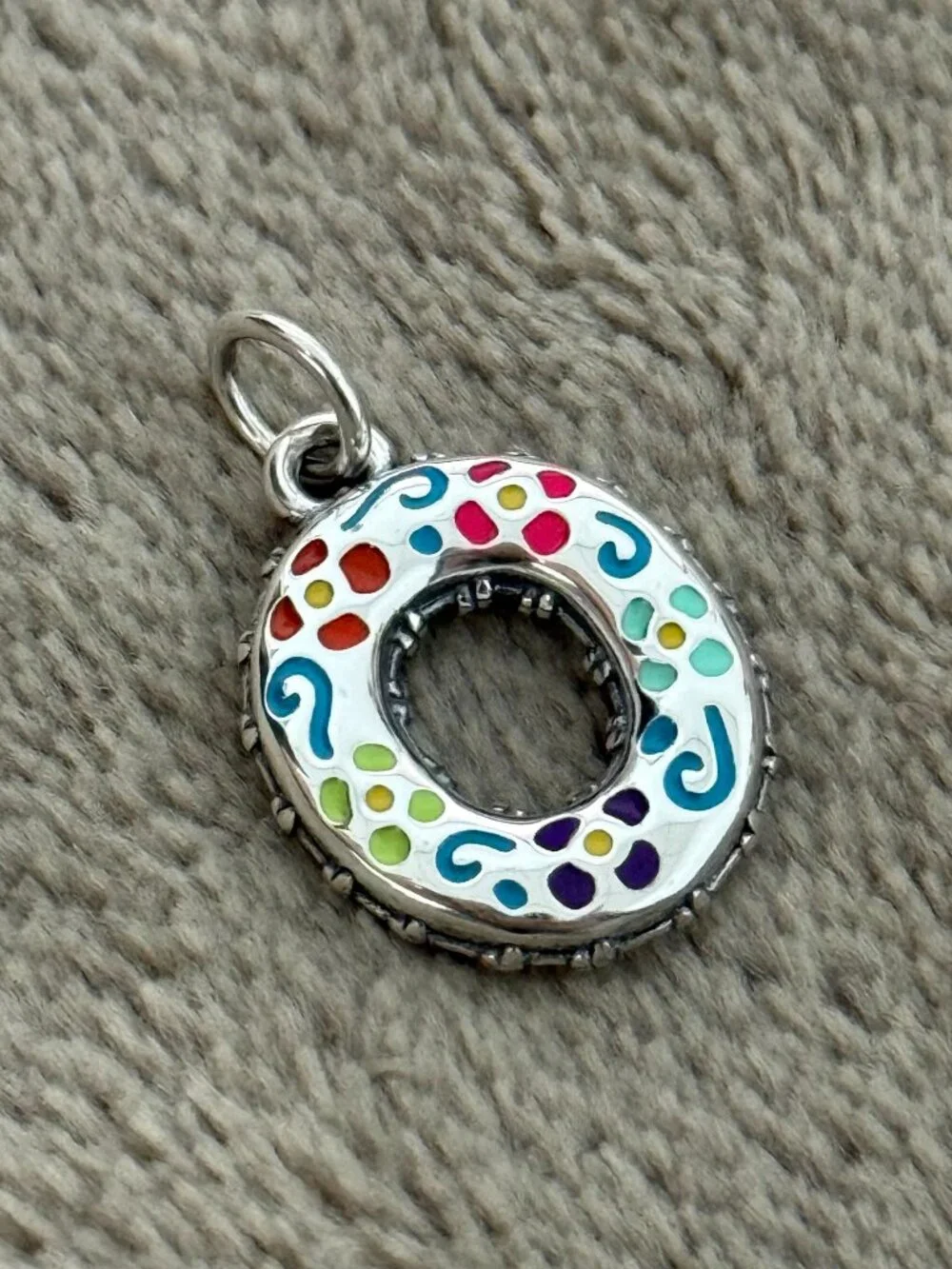 O- Enamel Consuela Floral Initial Charm
